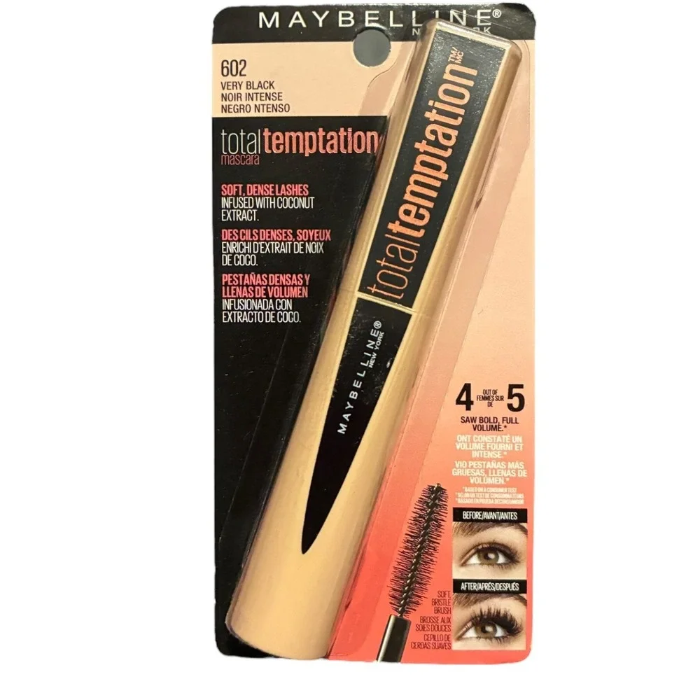 Maybelline Total Temptation Mascara 602 Very Black New In Box Coconut Scent